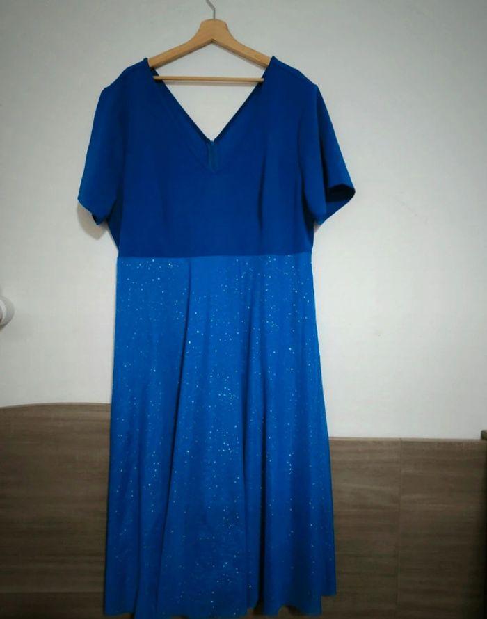 Robe de soirée ou cérémonie bleu doublee 4xl shein - photo numéro 3