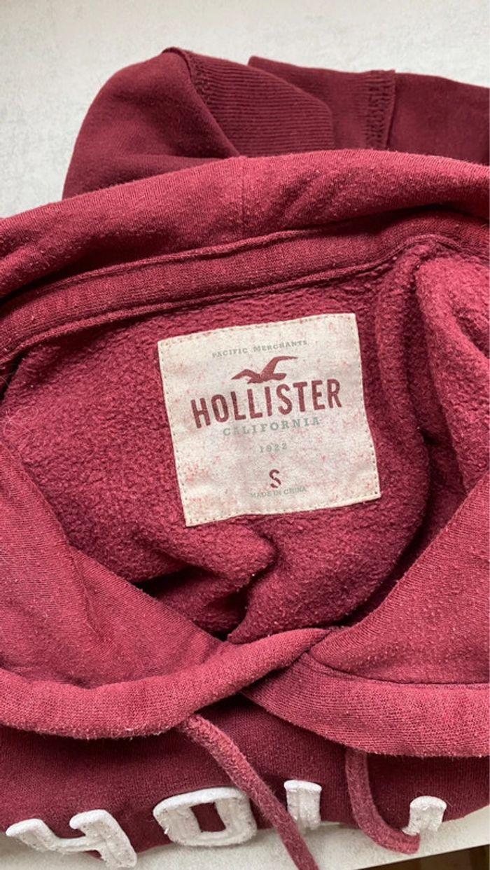 Sweat à capuche bordeau Hollister taille S - photo numéro 3