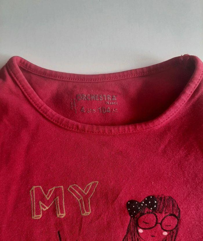 Lot 2 t-shirt multimarques bordeaux taille 4 ans / 104 cm - photo numéro 2