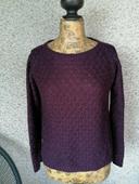 Pull laine hiver, violet, 3 suisses, 38/40