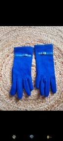 Gants bleu petant femme