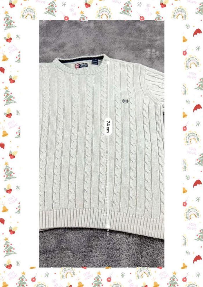 👕 Sweat Torsadé Chaps avec logo brodé Blanc Taille XXL 👕 - photo numéro 3