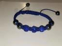 Bracelet shamballa macramé bleu