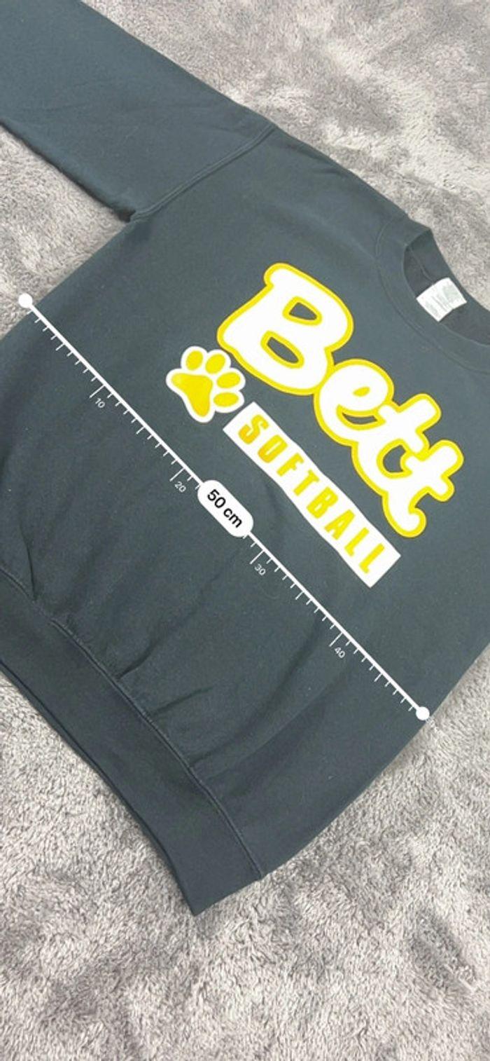 👕 Sweat à capuche Veste University Rare Vintage y2k 90s 2000s Bett Softball Noir Taille S 👕 - photo numéro 4