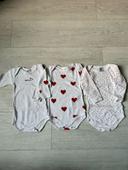 Lot bodies petit bateau coeur