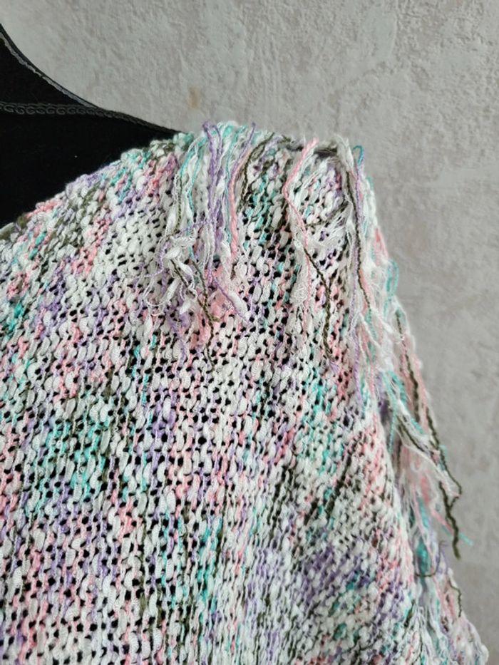 Pull poncho bohème multicolore jcl taille unique - photo numéro 3