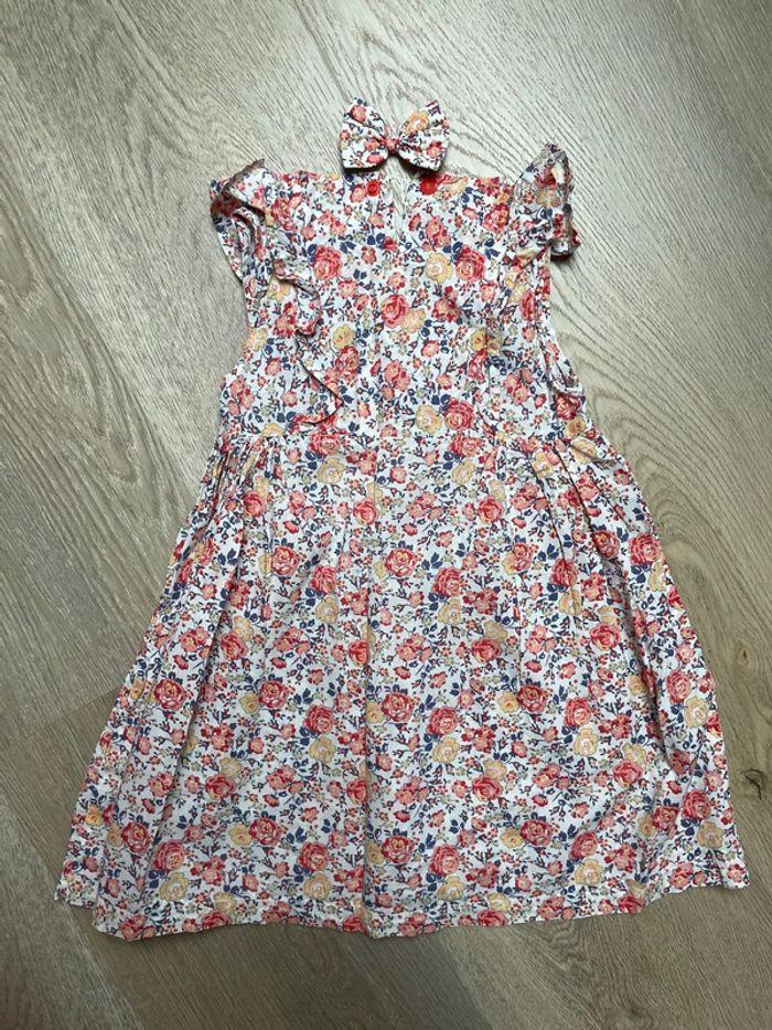 Robe liberty Félicite pêche/abricot 4 ans - photo numéro 1