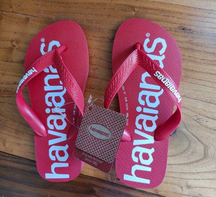 Tongs Havaianias rouges - Taille 33-34 - photo numéro 1