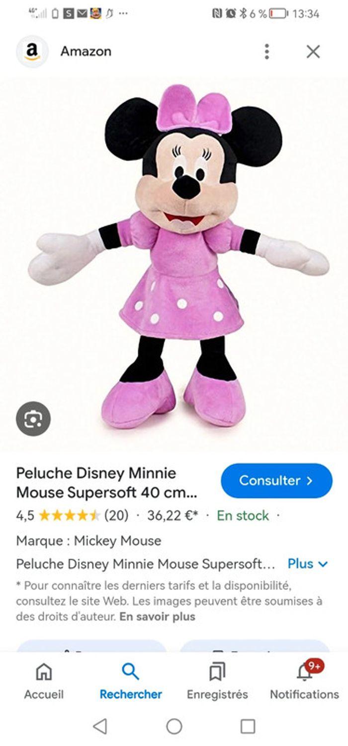 Peluche MINNIE mouse Disney 40cm #jeux_jouets_krocaro - photo numéro 6