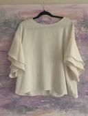 Blouse blanche  manche 3/4 Chauve souris