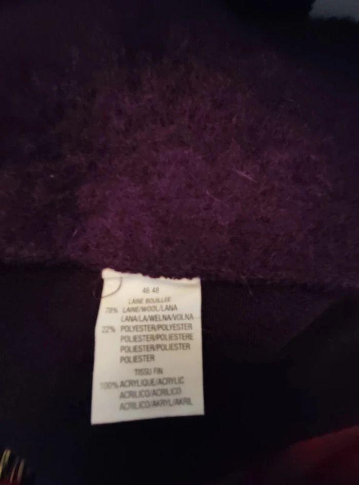 Robe Tissaia violet laine bouillie 36/38 ? marqué 46/48 - photo numéro 5