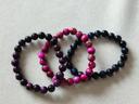 Trio Rose Violet Bracelets Perles