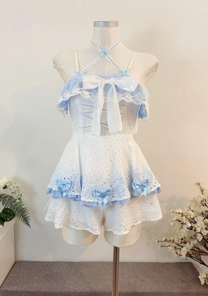 Dress Combishort Robe Blue Lolita Cute Kawaii Cosplay style Manga Anime - photo numéro 2