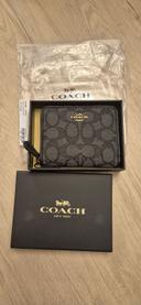 Portefeuille Coach zippé Jacquard Signature