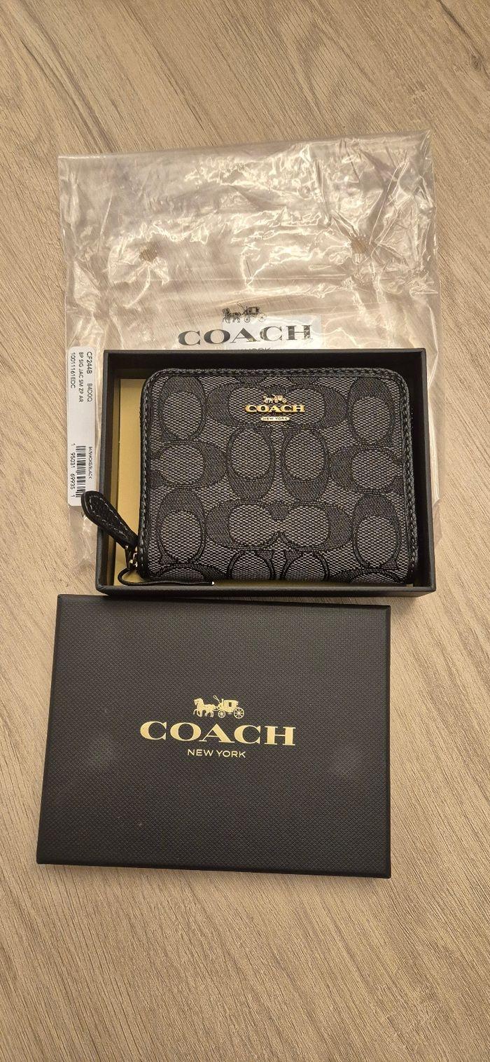 Portefeuille Coach zippé Jacquard Signature - photo numéro 1