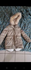 Parka déperlante doublé à capuche fille