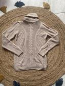 Pull torsadé beige col roulé taille xs