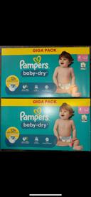 Lot de 2 paquets de couches Pampers taille 4