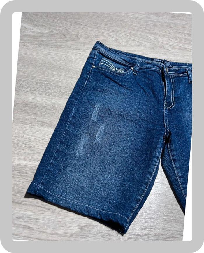 🩳 Short vintage brodé hip hop en jean Bleu Taille S-M 🩳 - photo numéro 16