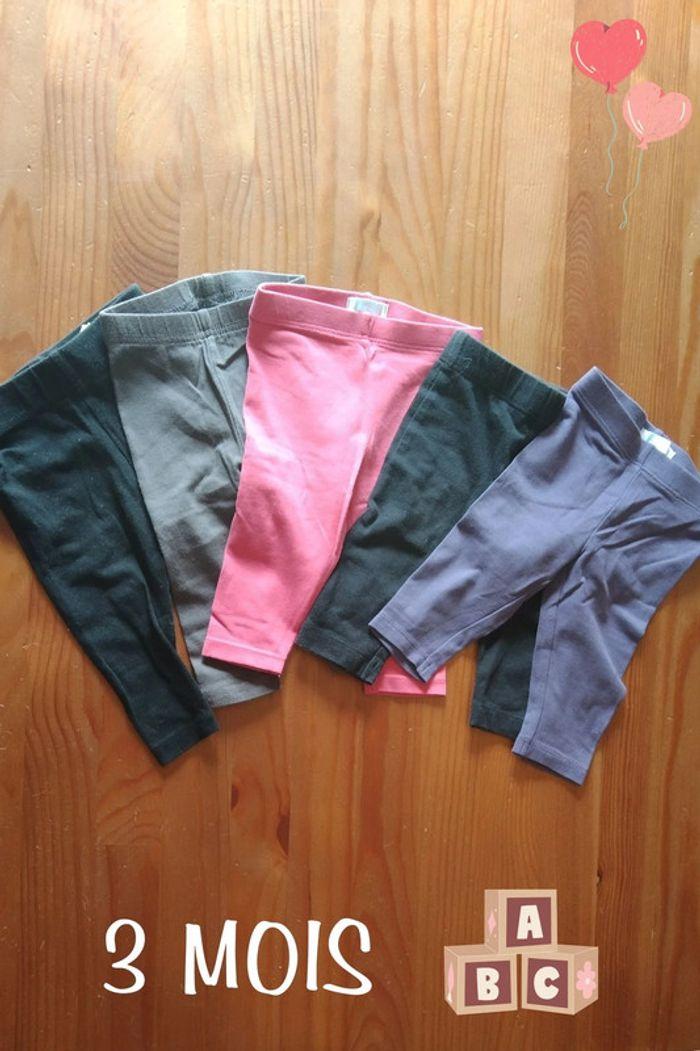 lot de 5 leggings fille 3 mois - photo numéro 1