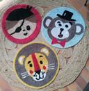 Lot de 3 tapis ronds, chambre enfant, cirque