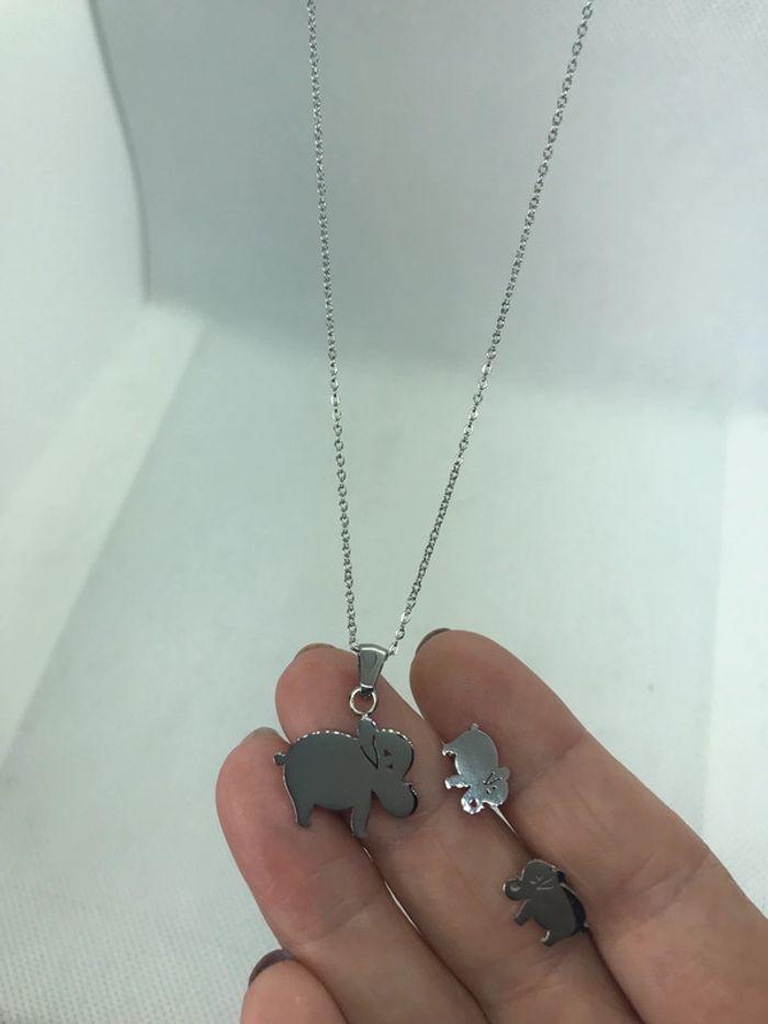 Parure éléphant collier et boucles d'oreilles - photo numéro 2