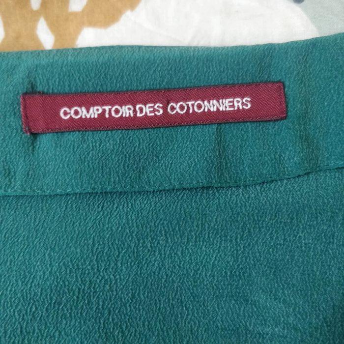 Robe soie sauvage idéal réveillon Comptoir des cotonniers verte - photo numéro 3