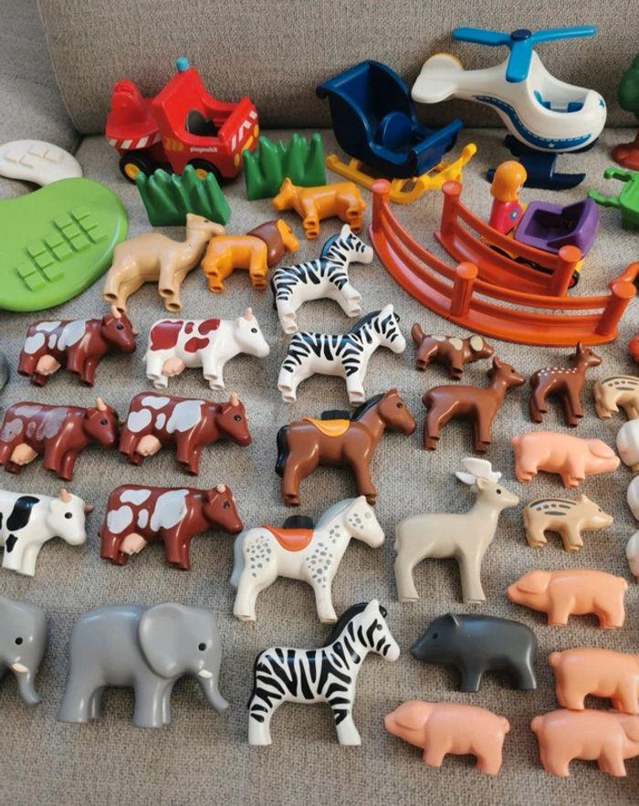 Lot de 84 pièces Playmobil Primo personnages animaux véhicules - photo numéro 4