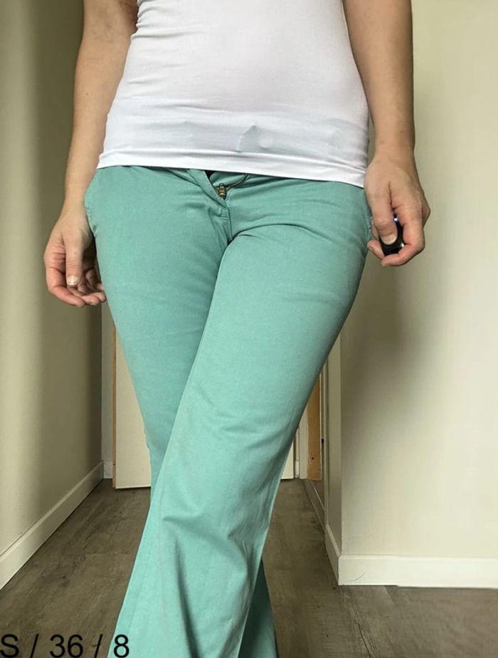 Jean évasé bleu turquoise SMF taille 36 💖 - photo numéro 7