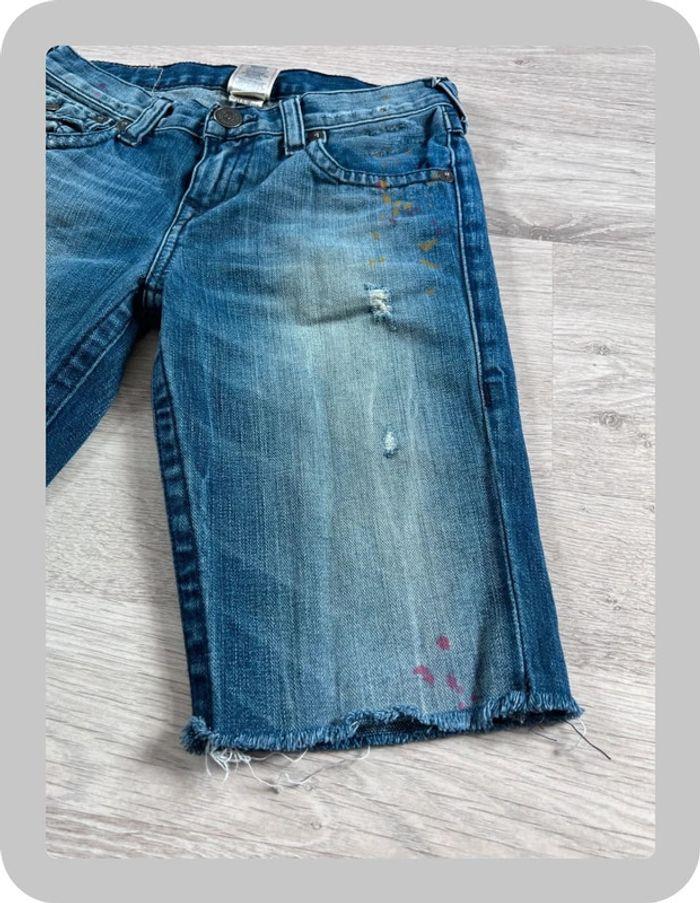 🩳 Short vintage brodé en jean True Religion Bleu Taille XS 🩳 - photo numéro 15