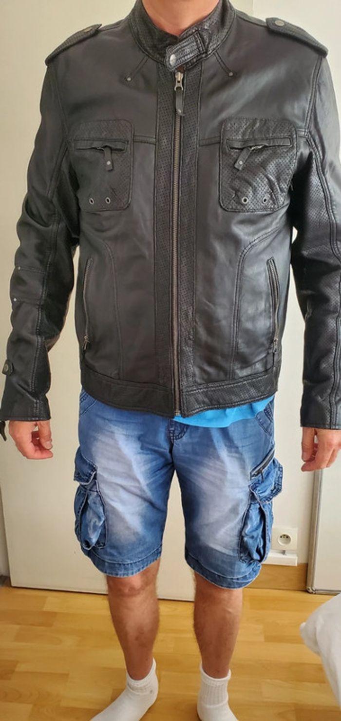 Blouson homme en vrai cuir 100% agneau - photo numéro 7