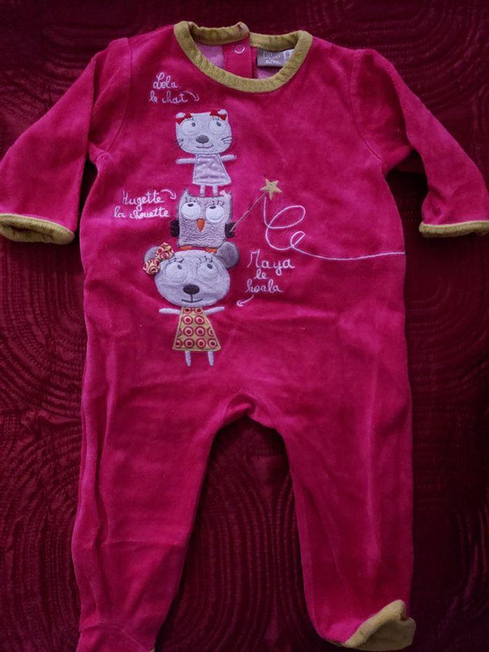 Pyjama fille 6 mois rose animaux - photo numéro 1