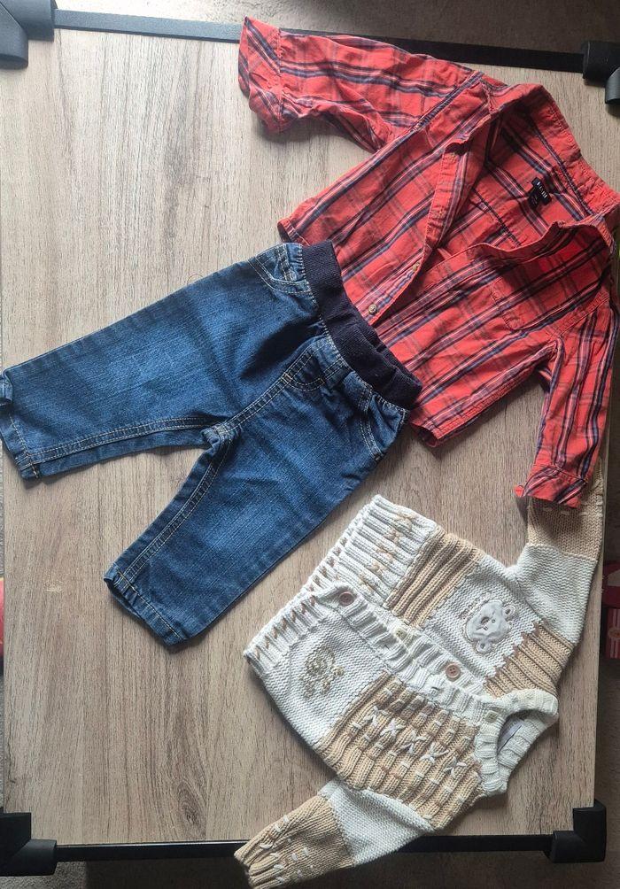 Lot jean chemise gilet