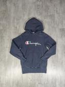 Sweat à Capuche Champion Bleu Marine Logo Brodé Taille S Homme