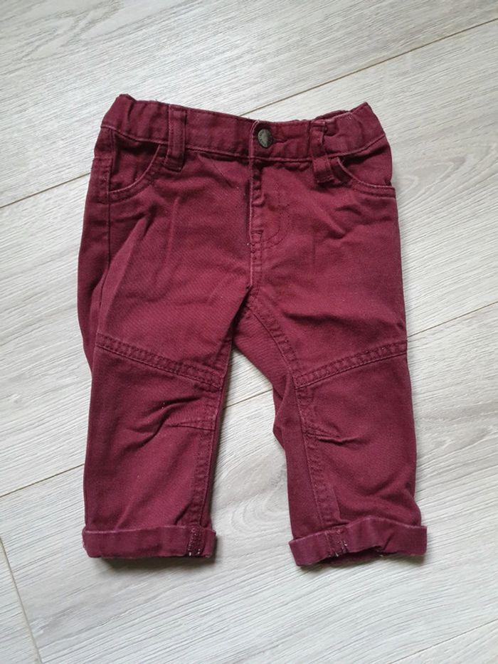 Pantalon Gémo bordeaux 6 mois - photo numéro 1