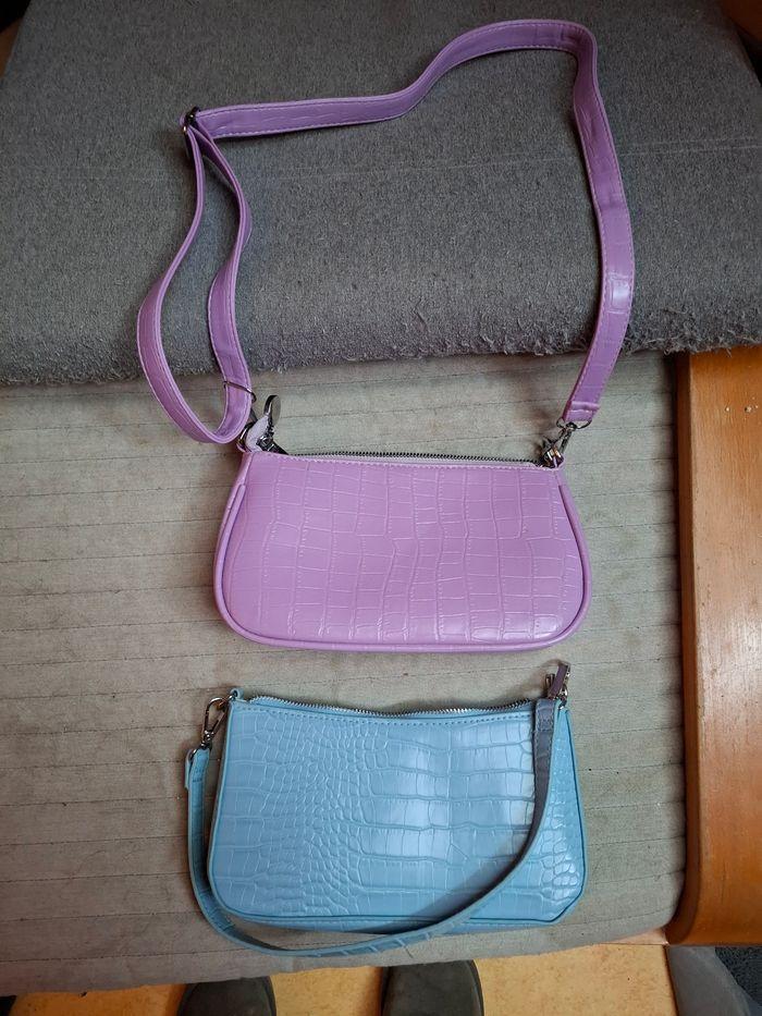 2 petits sacs couleur bleu clair et mauve - photo numéro 2