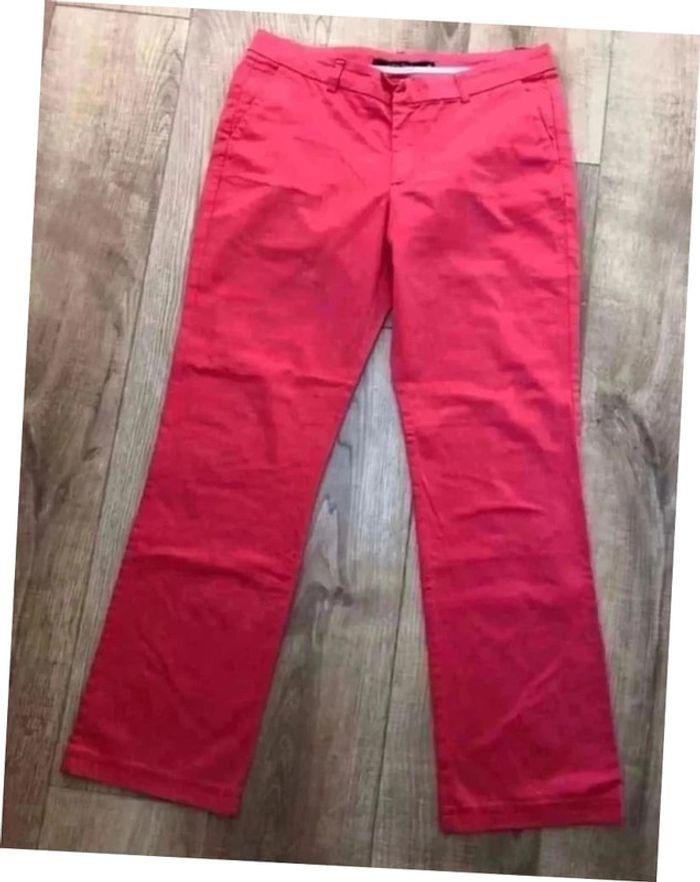 Pantalon broek Talking French taille 38 couleur framboise - photo numéro 2