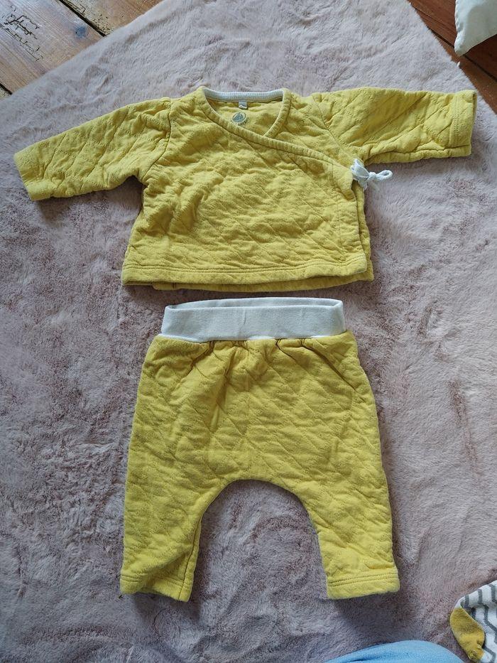 Ensemble 2 pièces jaune Petit bateau 3 mois - photo numéro 2