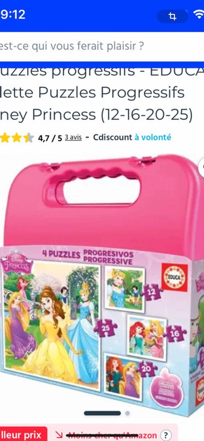 Lot puzzle évolutif Disney princesse