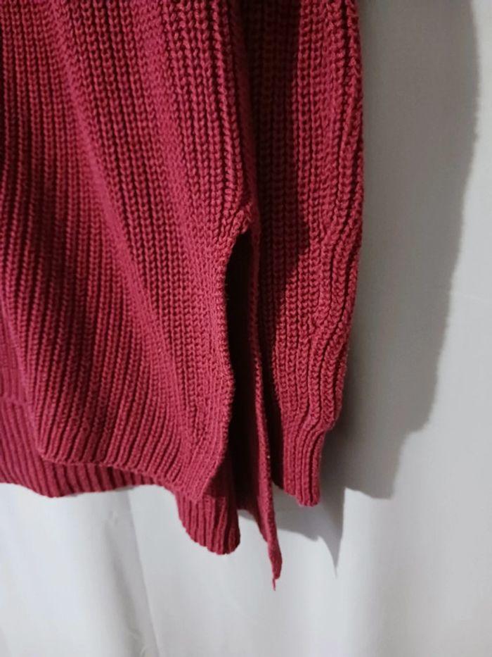 Pull rouge bordeaux long taille m h&m - photo numéro 3