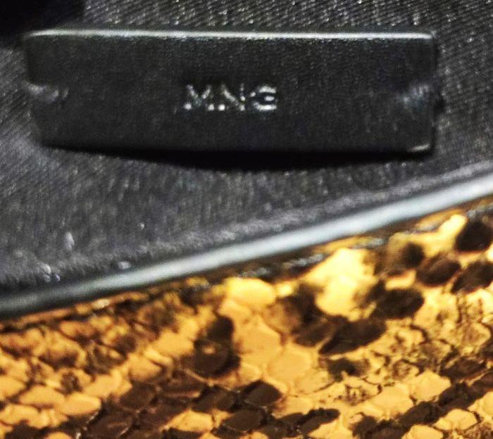 Sac à main bandoulière python moutarde noir MANGO neuf - photo numéro 6