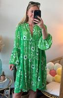 Robe estivale fluide verte à motifs fleuris taille U - ChicoSoleil