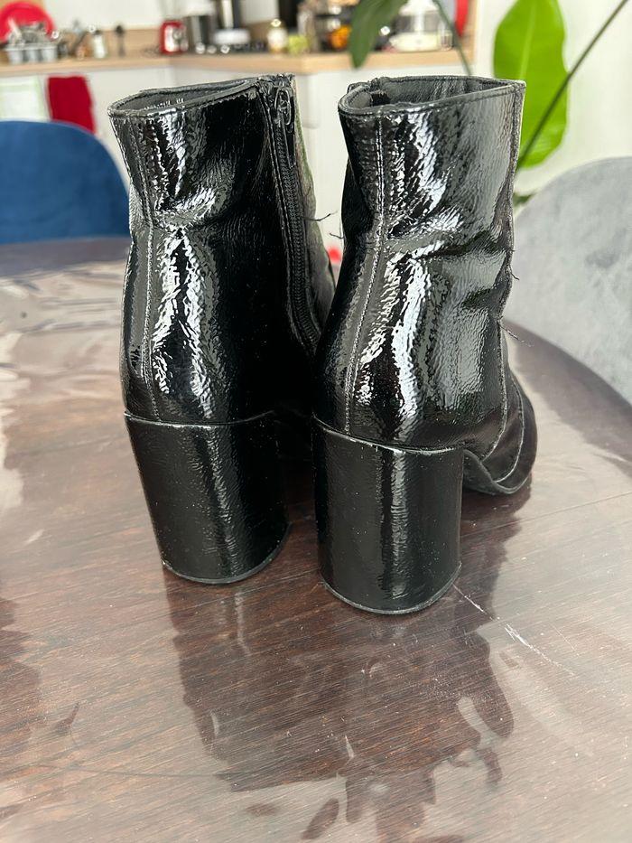 Bottines vernis noir à talon - photo numéro 3