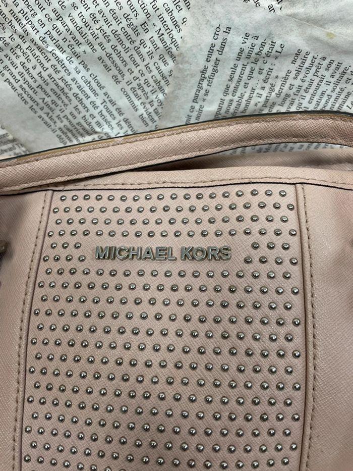 Sac à main de luxe Michael Kors rose avec strass - photo numéro 3