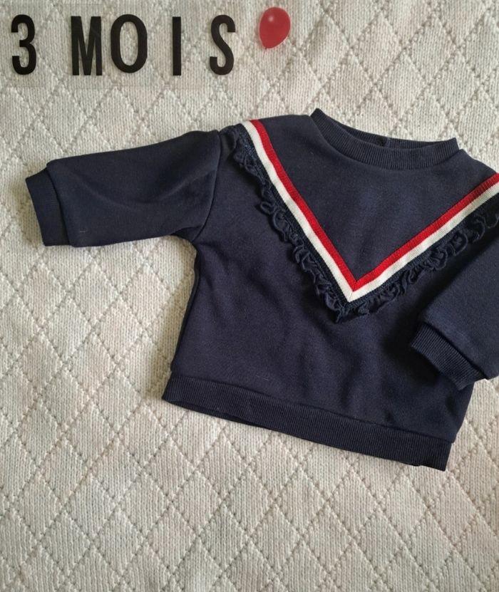 Pull manches longues marine Gemo fille 3 mois - photo numéro 1