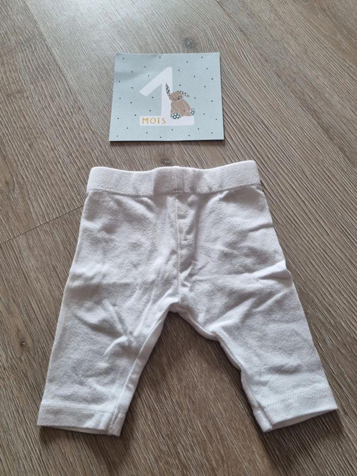 Pantalon blanc 1 mois coton - photo numéro 1