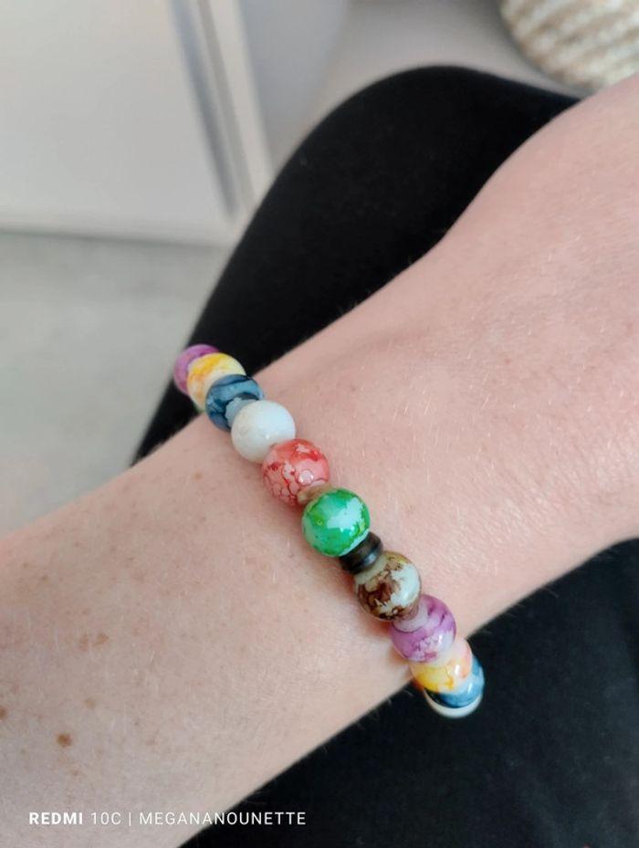 🦋 Bracelet perle de culture coloré fait main - photo numéro 5