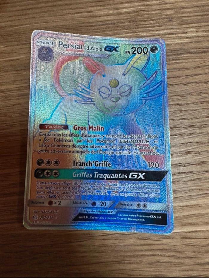 Carte Pokémon Secrète Persian d’Alola GX 257/236 Éclipse Cosmique - photo numéro 5