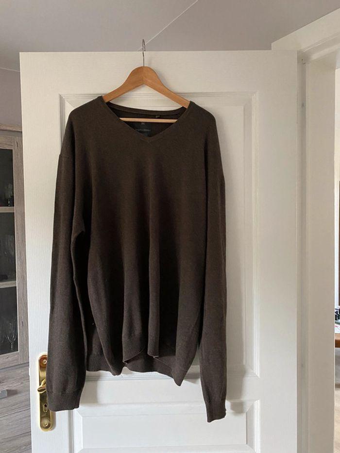 Pull homme col V marron 3XL - photo numéro 1