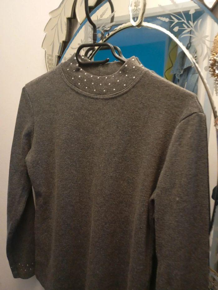 Pull gris femme t 36 38 - photo numéro 2